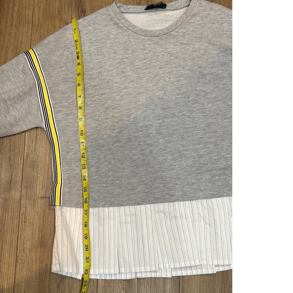 Maeve Sweatshirt Blouse Gray Layered Stripe Detail Women’s XXS - Picture 9 of 10
